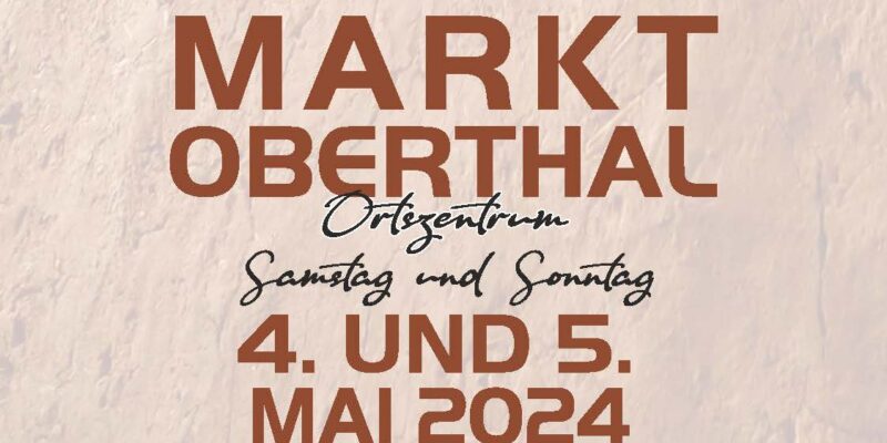 21. Internationaler Töpfermarkt Oberthal. Ortszentrum. Samstag und Sonntag. 4. und 5. Mai 2024. Sa: 10:00-18:00 Uhr, So 11-18 Uhr. Raku-Vorführungen an beiden Tagen, Samstag ab 18:30 Uhr Livemusik mit der Coverband Infinity. Veranstalter: Handwerker- und Gewerbeverein Oberthal e.V. und Gemeinde Oberthal